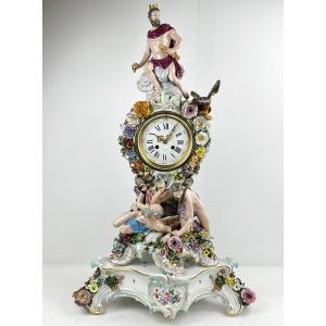 Grande Pendule En Porcelaine Meissen 84 Cm