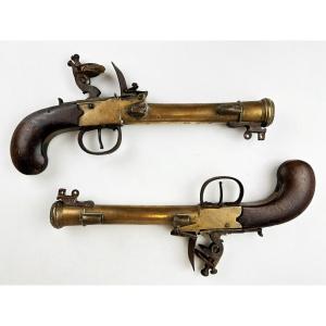 Paire De Tromblon Pistol Anglaise XVIIIe