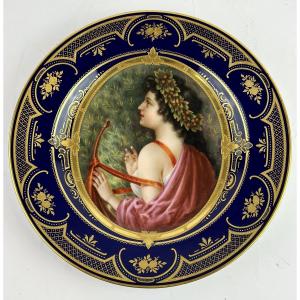Plaque De Royal Vienna Porcelaine Signee Echo