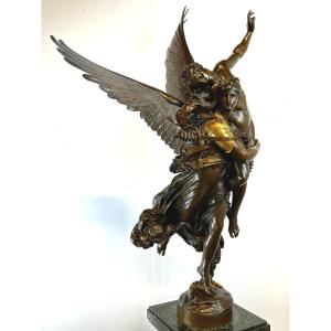 Bronze Figure Gloria Victis A. Mercie 108 Cm F. Barbedienne