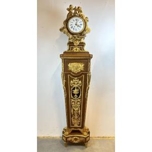 Louis XVI Floor Clock Signed E. Khan After Jean-henri Riesener 230 Cm