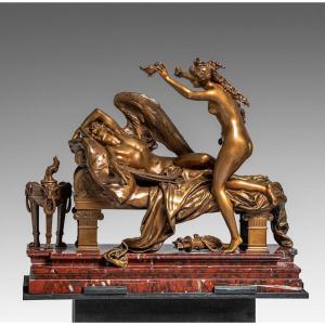 Bronze Figure Cupid And Psyche Carrier Belleuse