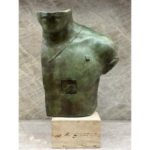 Igor Mitoraj “asclepios” Patinated Bronze Sculpture With Certificate, 1988