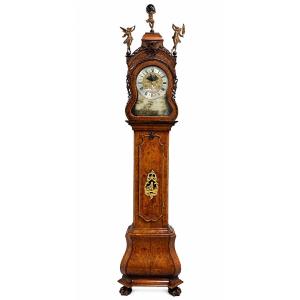 Large Amsterdam Longcase Clock Circa 1730, Signed H. Rasteur
