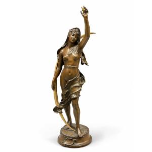 Grande Sculpture en Bronze "L’Étoile du Berger" Henri-Louis Levasseur (1853-1934)