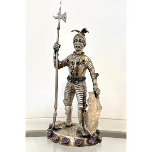 Chevalier en Argent et Pierres Semi-précieuses – Hanau, fin du XIXe siècle