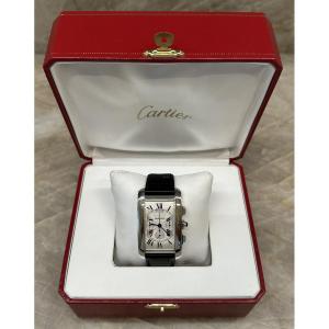 Cartier Tank Américaine XL Chronographe, Montre en Or Blanc 18k