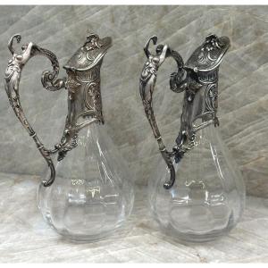Paire de Carafes en Argent, France , XIXe siècle