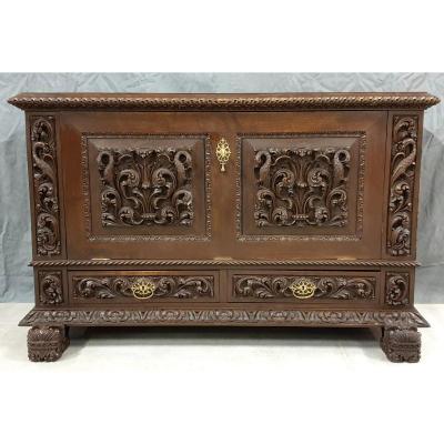 19th Century Neorenesance Carved Chest