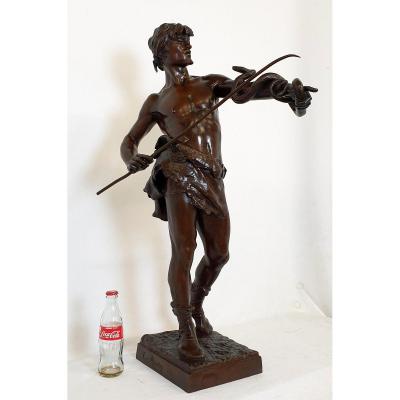 Bronze Figure Fascinator Eug. Marioton 85 Cm