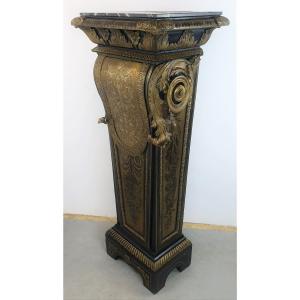 Column In Boulle Marquetry Louis XIV Style Andre Charles Boulle Model