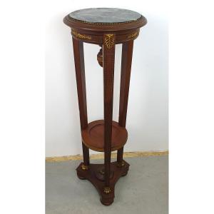 Colonne Empire Acajou Marbre Bronze XIXe