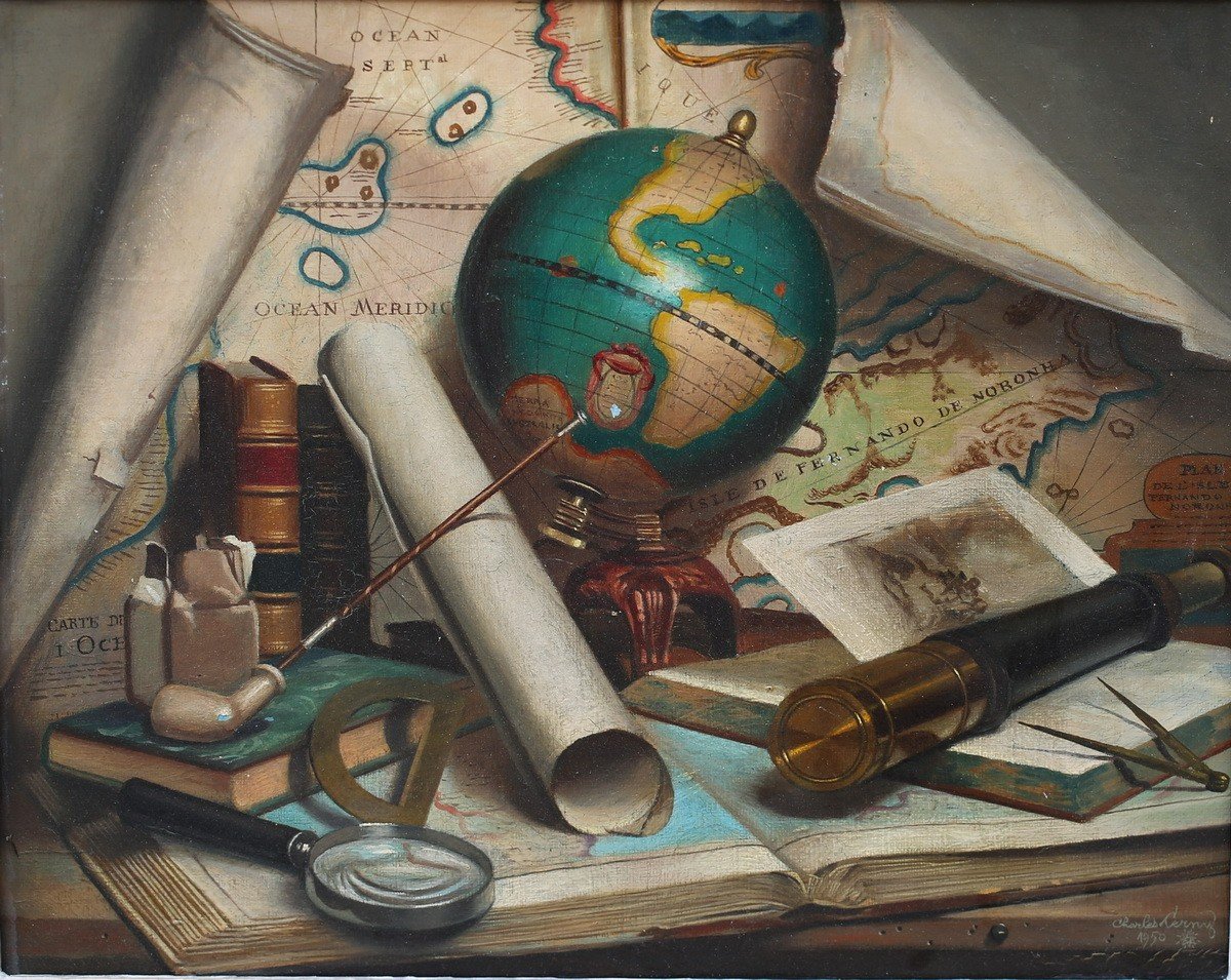 Charles Cerny 1892-1965 Still Life With Marine Instruments 1950-photo-2