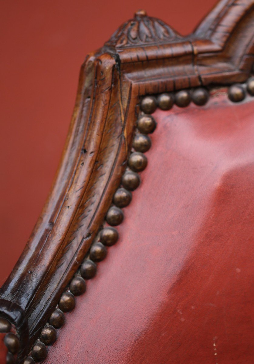 Louis XVI Period Office Armchair, Rotating Belt, Stamped Paul François Jean-photo-3
