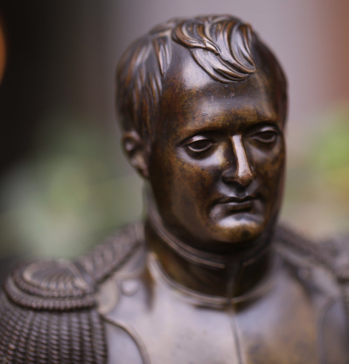 Bust Of Napoleon In Bronze With Brown Patina XIXth Century-photo-2