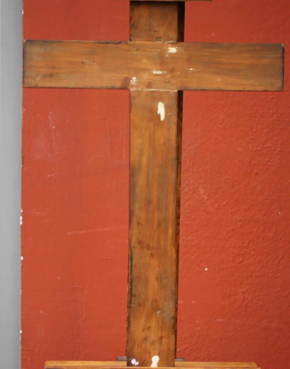 Ecole Espagnole Ou Amérique Du Sud, Du XVIIème, Croix de cellule de monastère.-photo-3