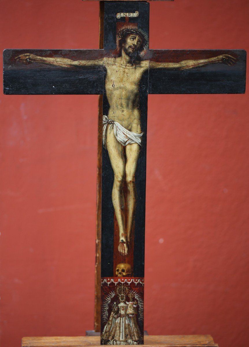 Ecole Espagnole Ou Amérique Du Sud, Du XVIIème, Croix de cellule de monastère.