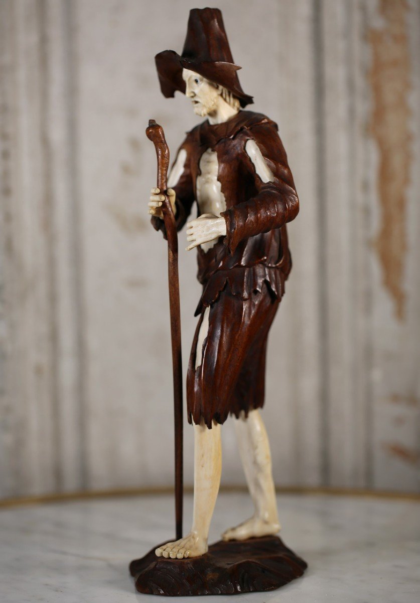Allemagne Du Sud XVIII, Suiveur De Simon  Troger 1693-1768  , Figure De Mendiant.-photo-2