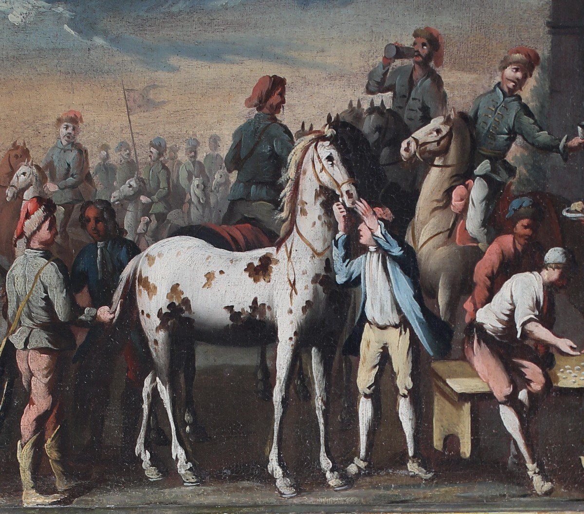 Ecole Italienne Du XVIII Autour De Matteo De Pitocchi, Paire De Peintures.-photo-4
