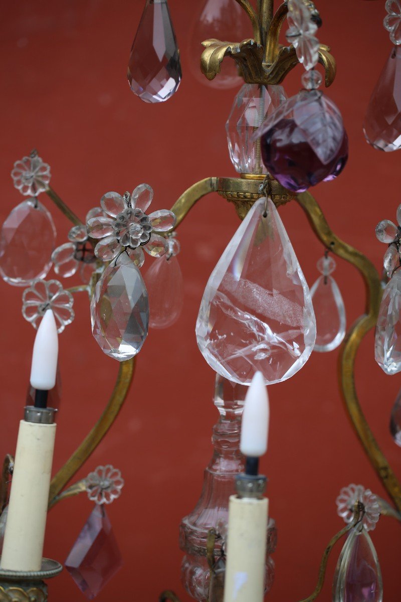 Pair Of Louis XVI Style Girandoles With Three Arms Of Lights.-photo-1