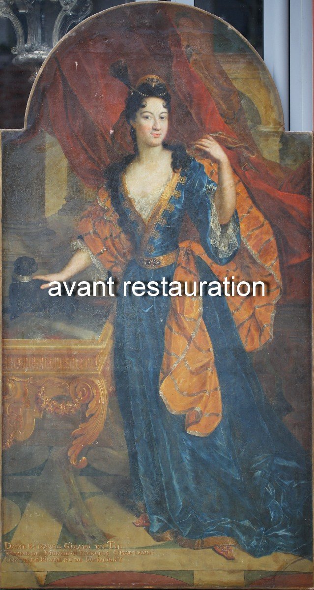 Gabriel Revel 1642-1712, Portrait d'Elisabeth Girard Du Til Et Son Chien-photo-2