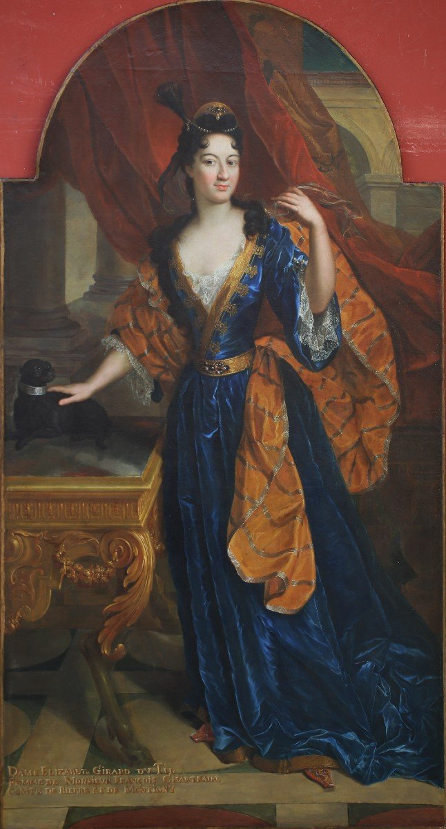 Gabriel Revel 1642-1712, Portrait d'Elisabeth Girard Du Til Et Son Chien-photo-5