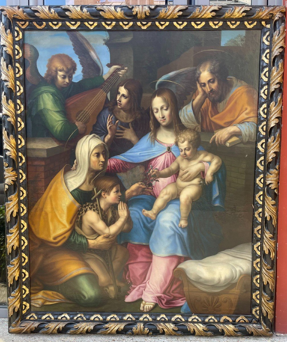 d'après les frères BRESCIANINO actifs 1515-1525 La Sainte Famille, Peinture XIXe