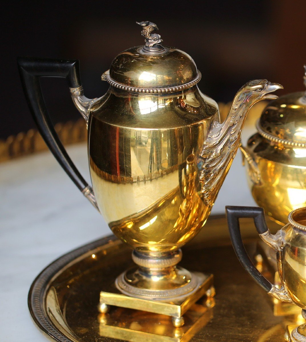 Tea And Coffee Service In Vermeil, From Maison Aucoc-photo-2