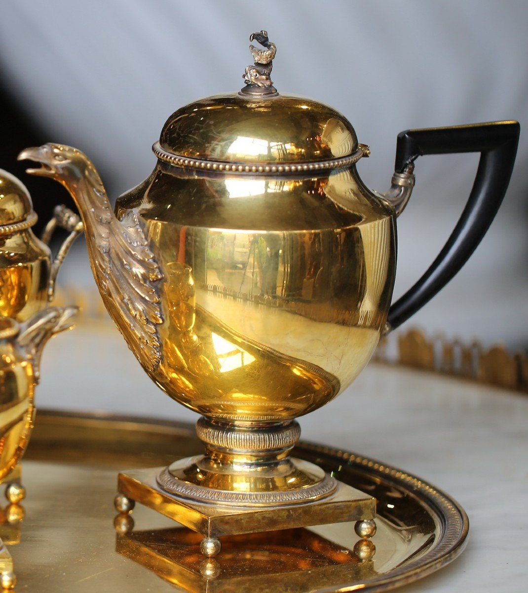 Tea And Coffee Service In Vermeil, From Maison Aucoc-photo-3