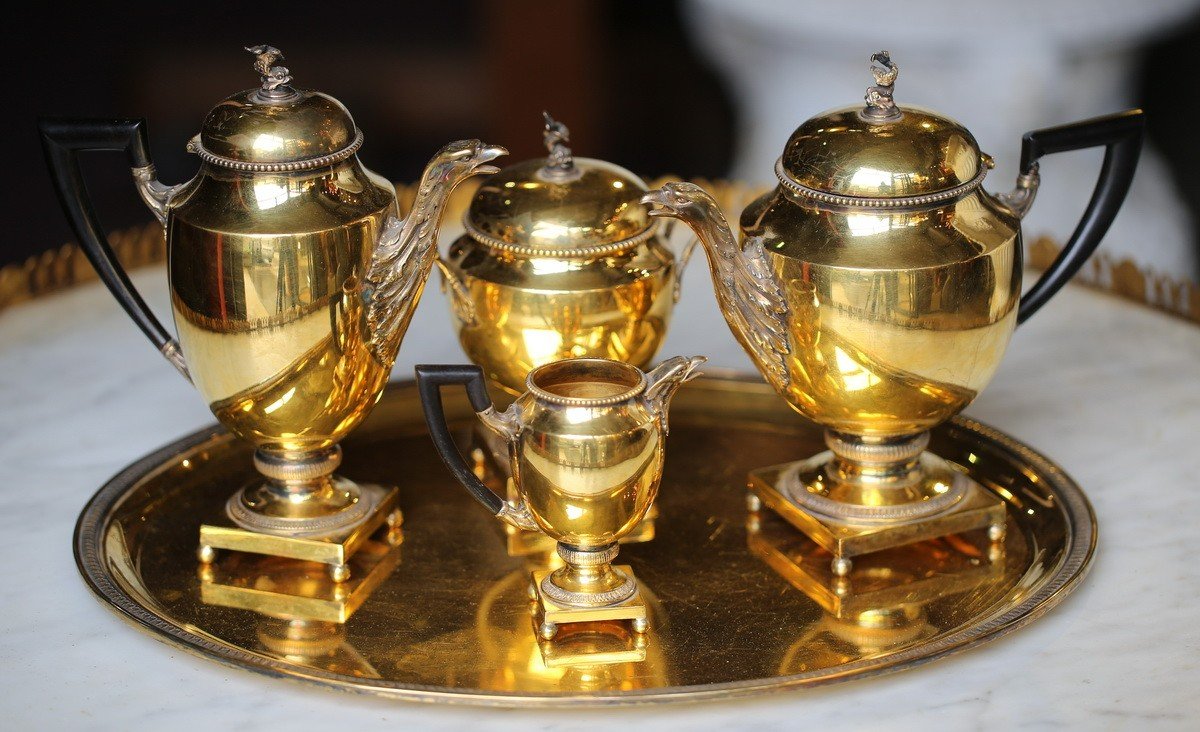 Tea And Coffee Service In Vermeil, From Maison Aucoc