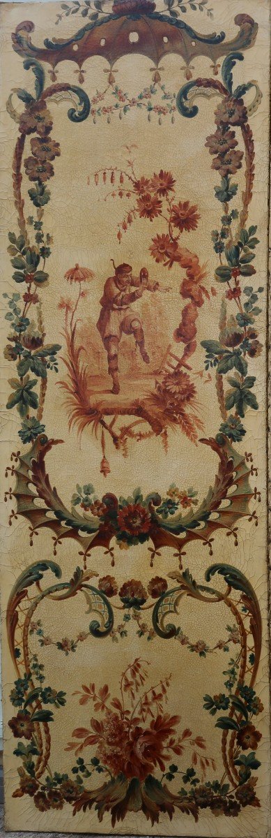 Pair Of Panels Decorated With Chinoiserie From The Late 19th Century.-photo-2