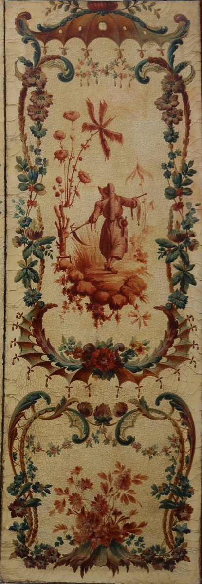Pair Of Panels Decorated With Chinoiserie From The Late 19th Century.-photo-3