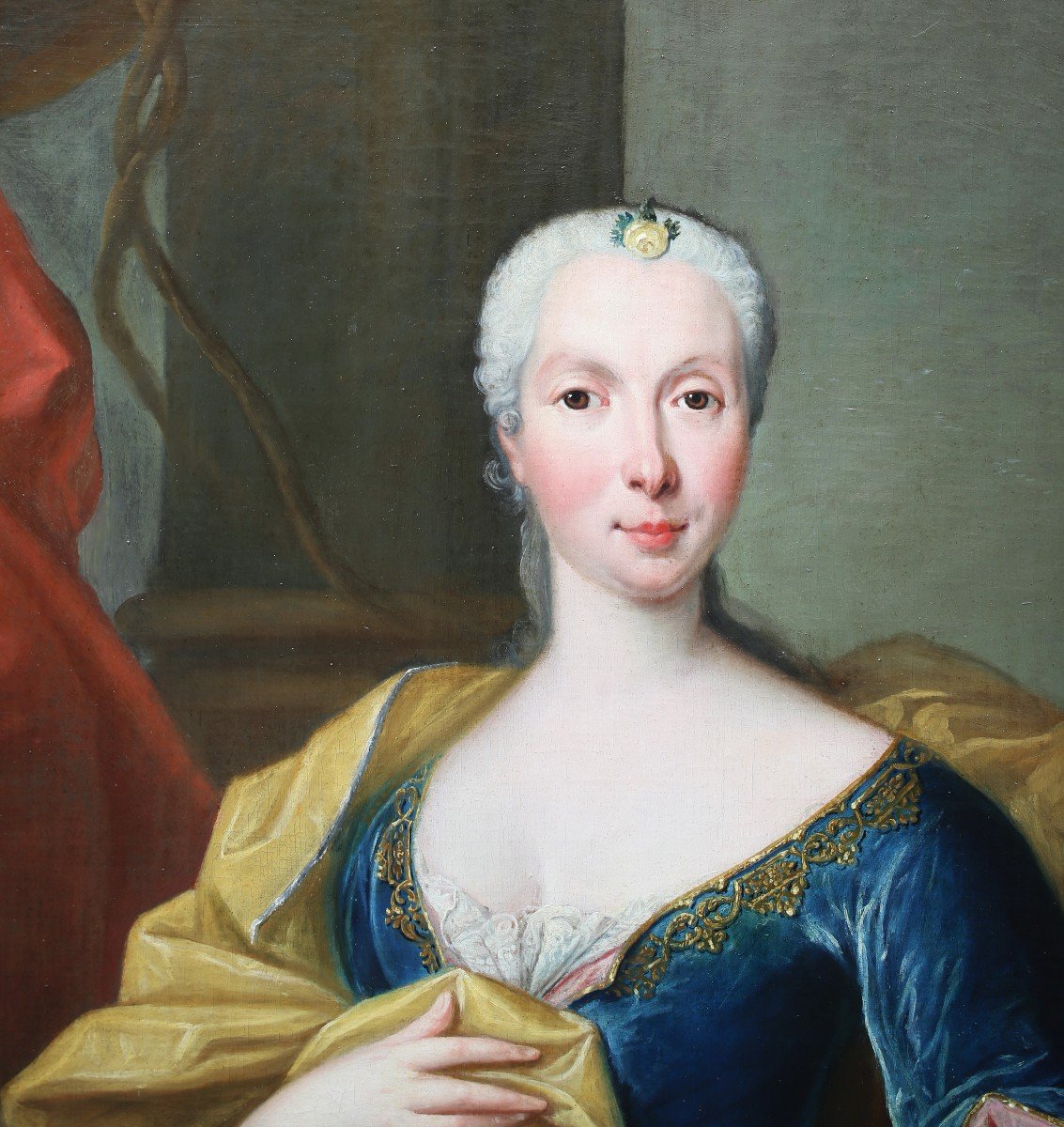 Louis Michel Van Loo (1707-1771) école De, Portraits De Gentilhomme Et Sa Femme-photo-4