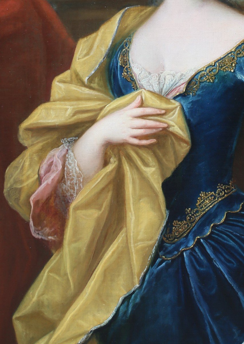 Louis Michel Van Loo (1707-1771) école De, Portraits De Gentilhomme Et Sa Femme-photo-5