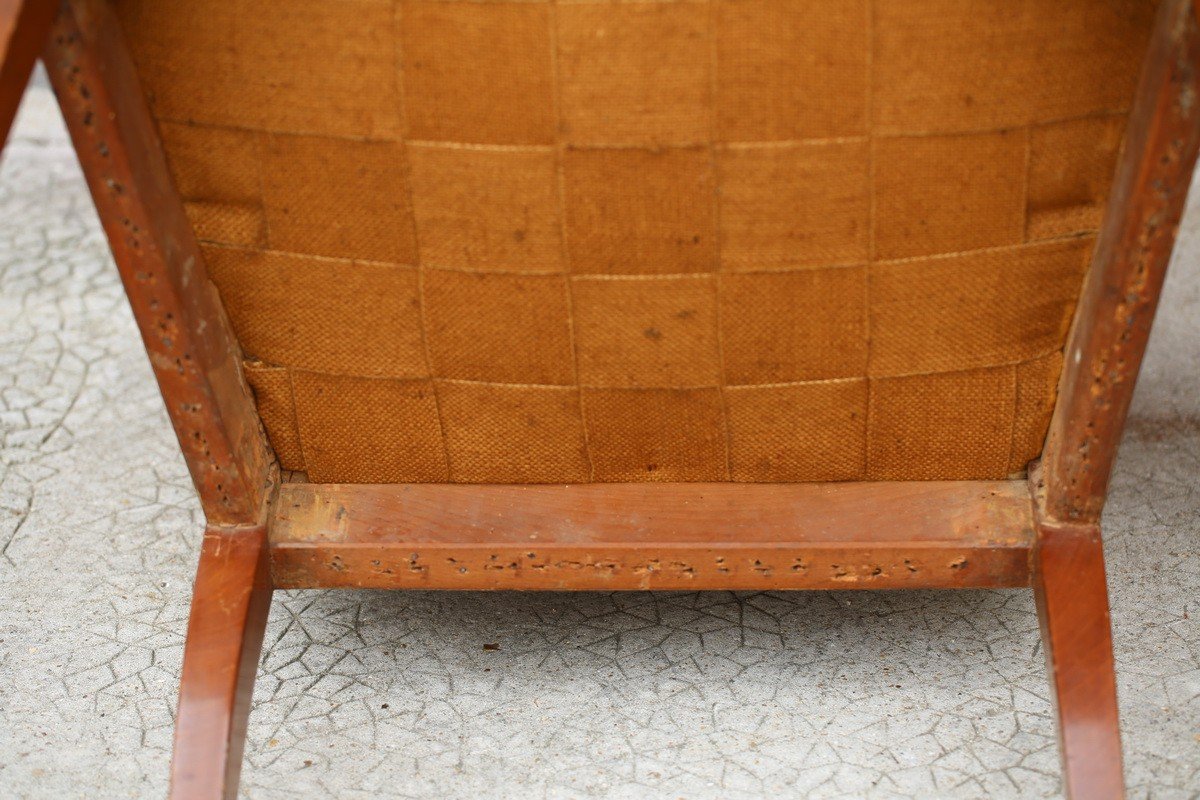 Pair Of Empire Period Mahogany Bergères With Reversed Backs.-photo-1