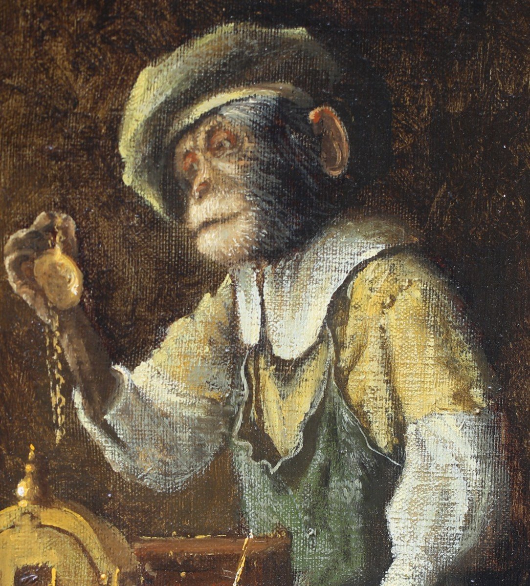 Joseph Schippers 1868-1950 Monkey Watchmaker.-photo-3