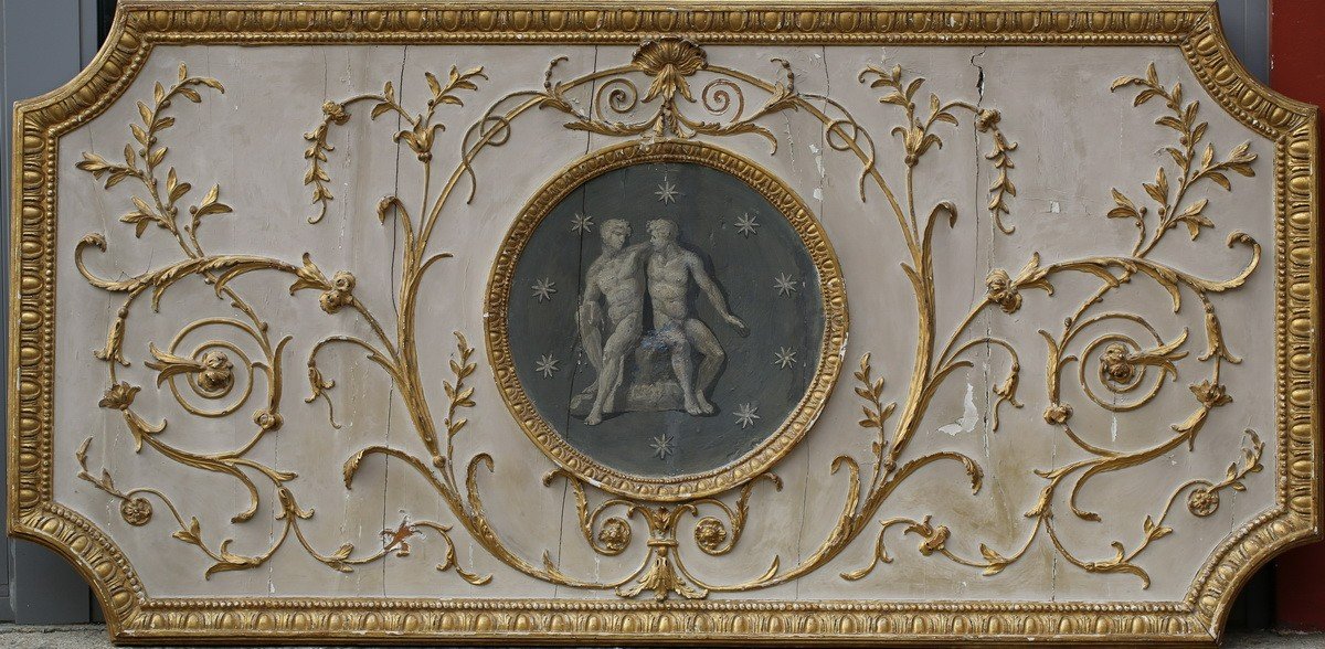 Boiserie Italie époque Fin XVIII, Bois Laqué Doré Finement Sculpté.