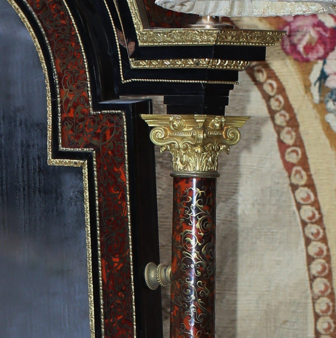 Miroir Psyché, En ébène Et Marqueterie Boulle, époque Napoléon III -photo-2