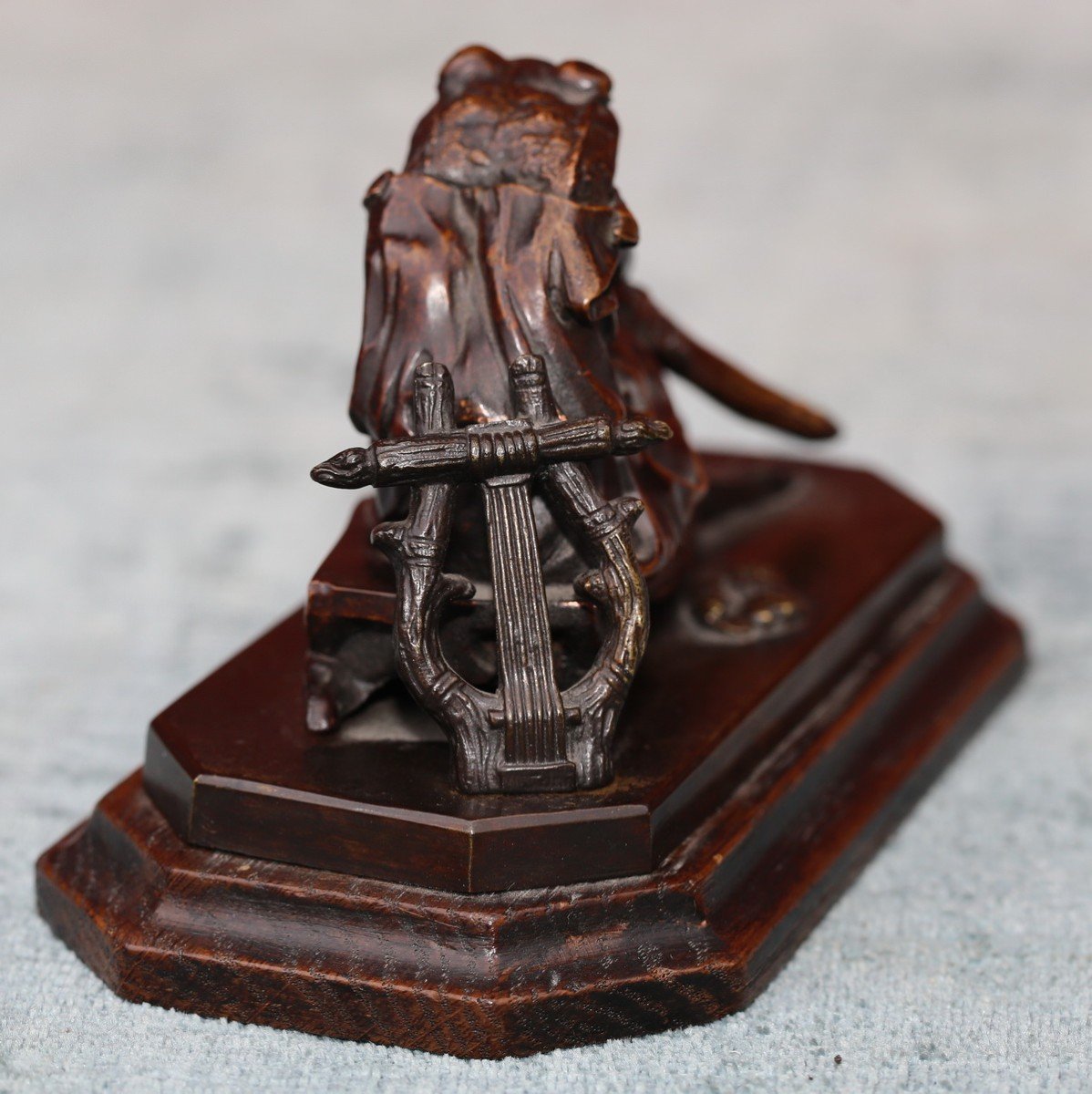 Ecole Française Vers 1853 , Grenouille, Caricature De La Sapho De James Pradier, Bronze.-photo-1