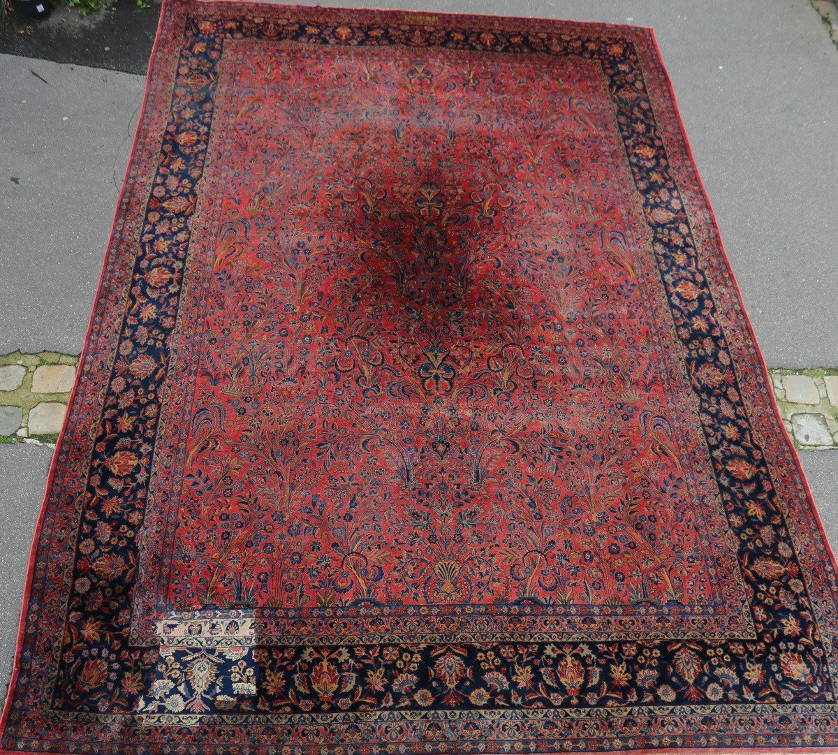 Important Kourech Carpet Red Background Circa 1900-photo-4