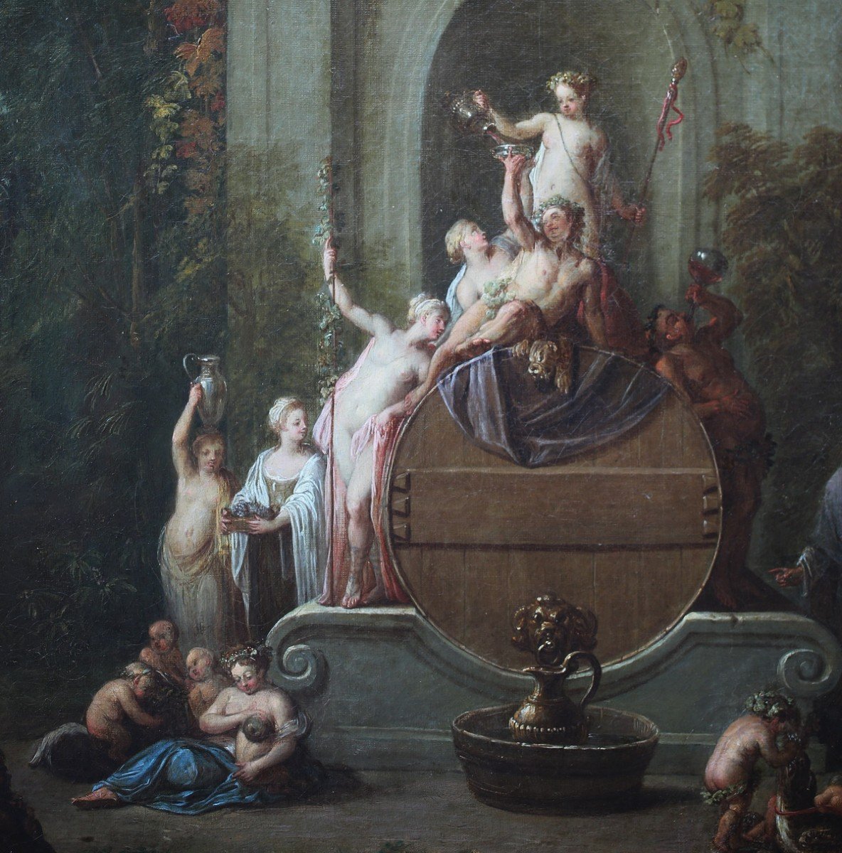 Jean-Jacques SPOEDE 1680-1757, l'offrande à Vénus et l'offrande à Bacchus paire de peintures.-photo-5