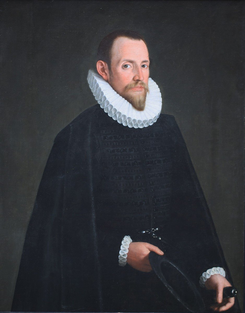Italian School, Florence Around 1580, Portrait Of A Man With A Collerette.-photo-1