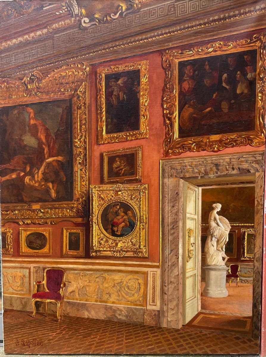 Antonio Mario Aspetatti 1880-1949, Saturn Room, Palatine Gallery, Pitti Palace In Florence.-photo-2