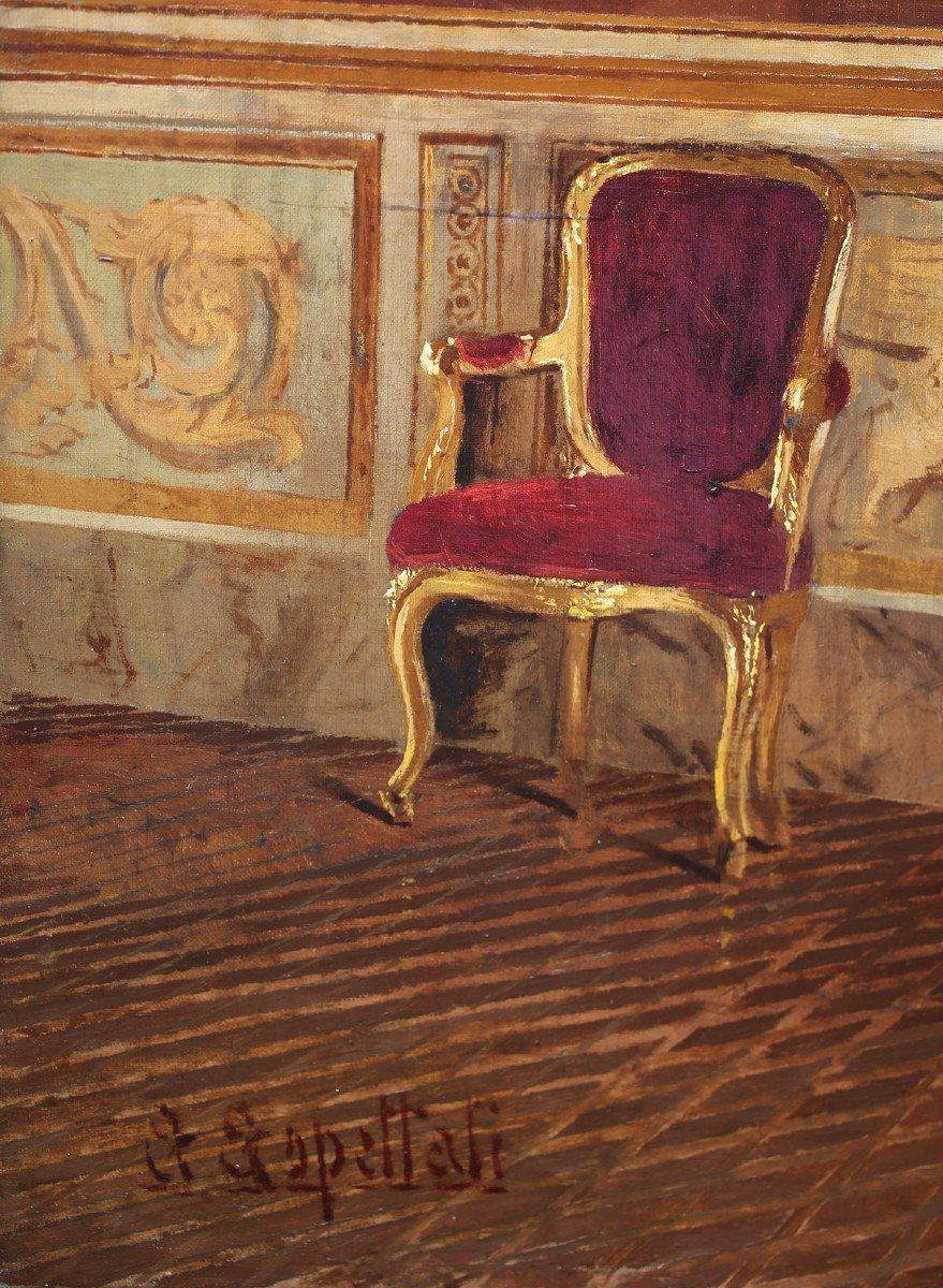 Antonio Mario Aspetatti 1880-1949, Saturn Room, Palatine Gallery, Pitti Palace In Florence.-photo-3