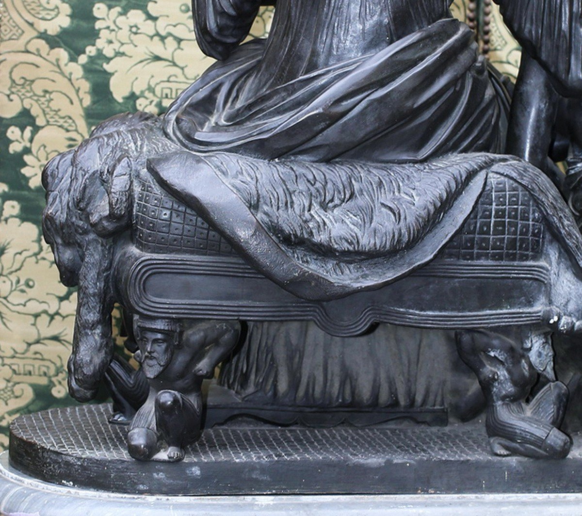 CHARLES CUMBERWORTH 1811-1852, Cléopâtre Et Lesbie, Bronze à Patine Brune-photo-4