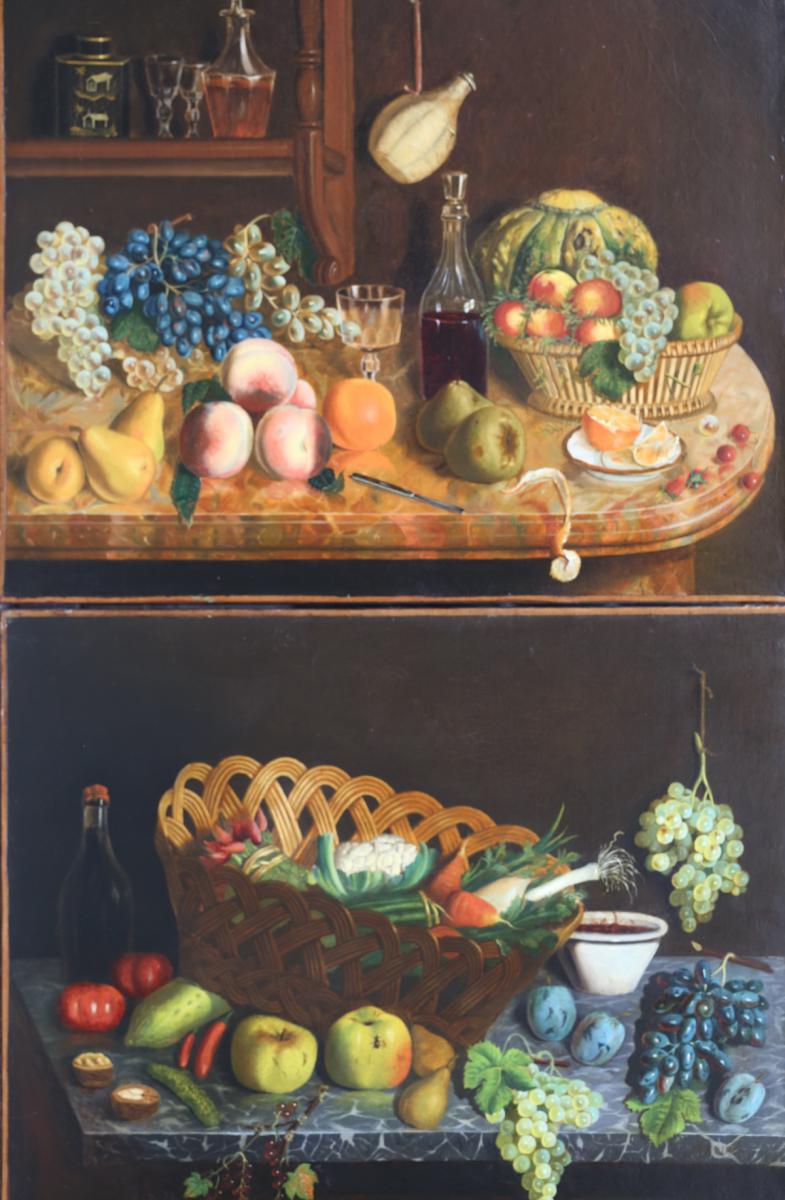 1823-1898 Charles Houry Pair Of Still Life