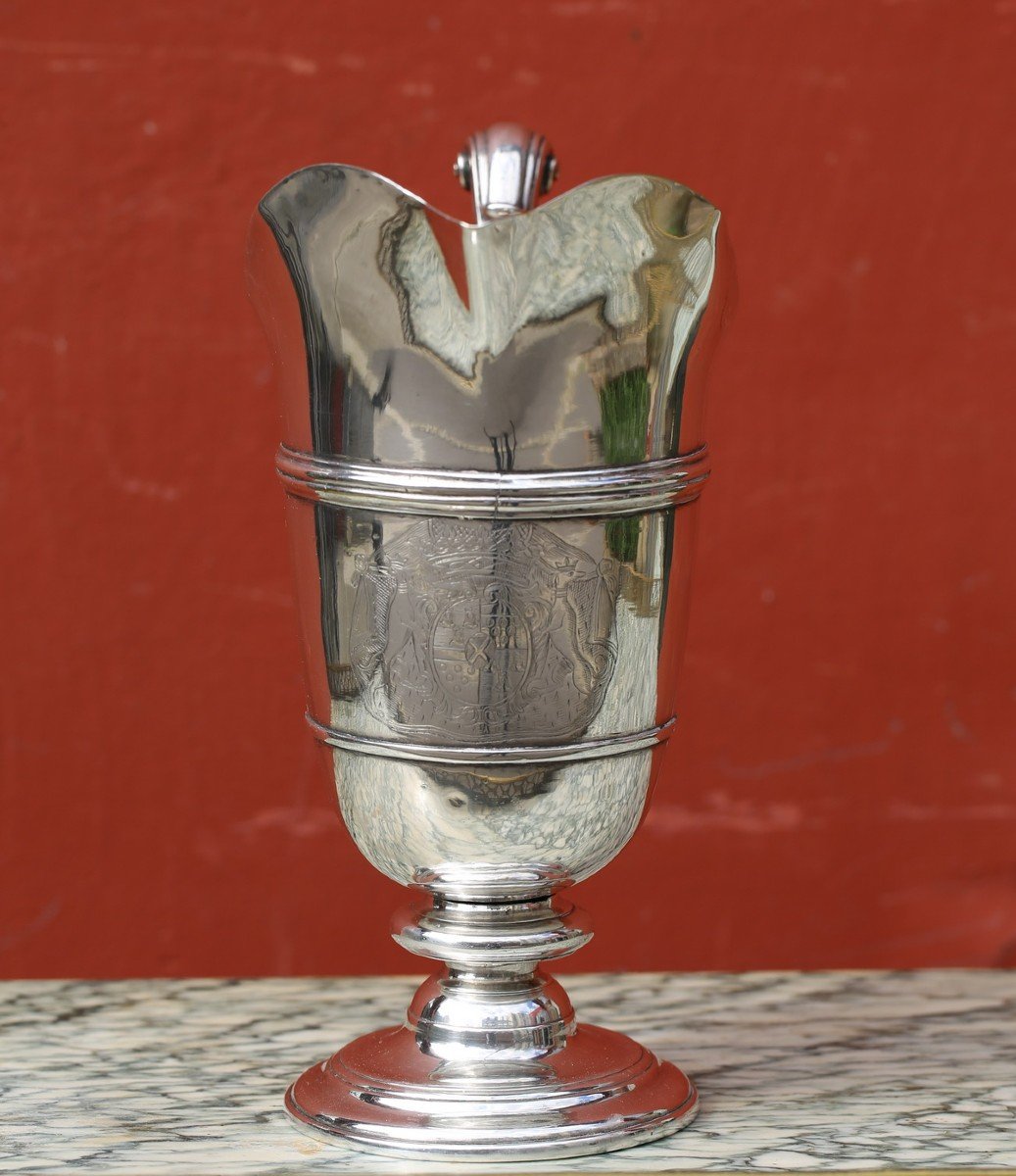 France XVIII, Hanap In Silver-plated Metal, Engraved With Large Coat Of Arms Under Ducal Crown-photo-2