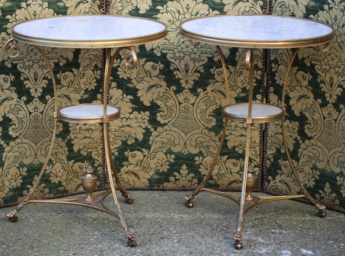 Pair Of Small Louis XVI Style Gueridons Maison Lavigne 20th Century