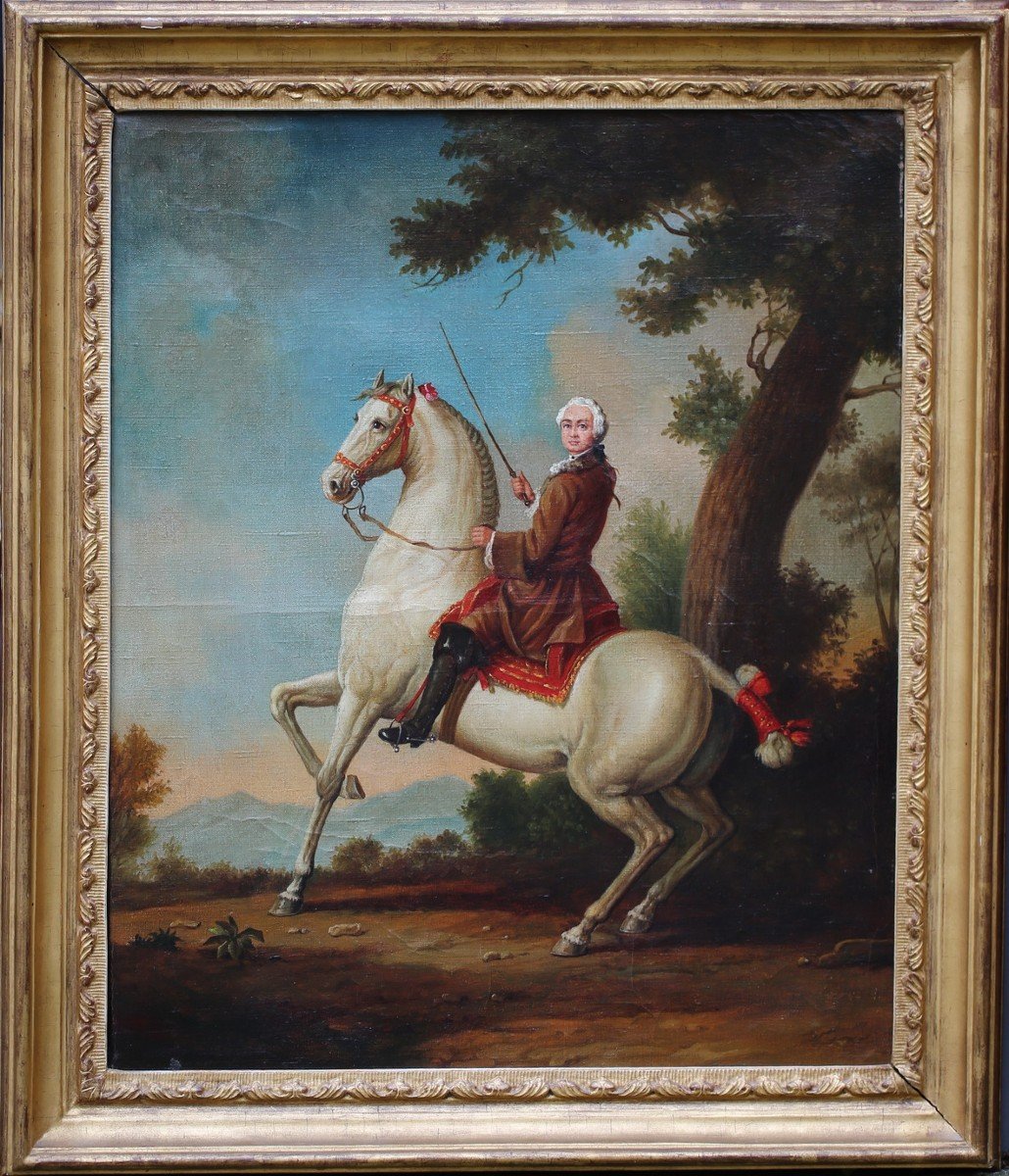 Johann Georg De Hamilton 1672-1737 Follower Of, Pair Of Horsemen Paintings Circa 1900.-photo-2