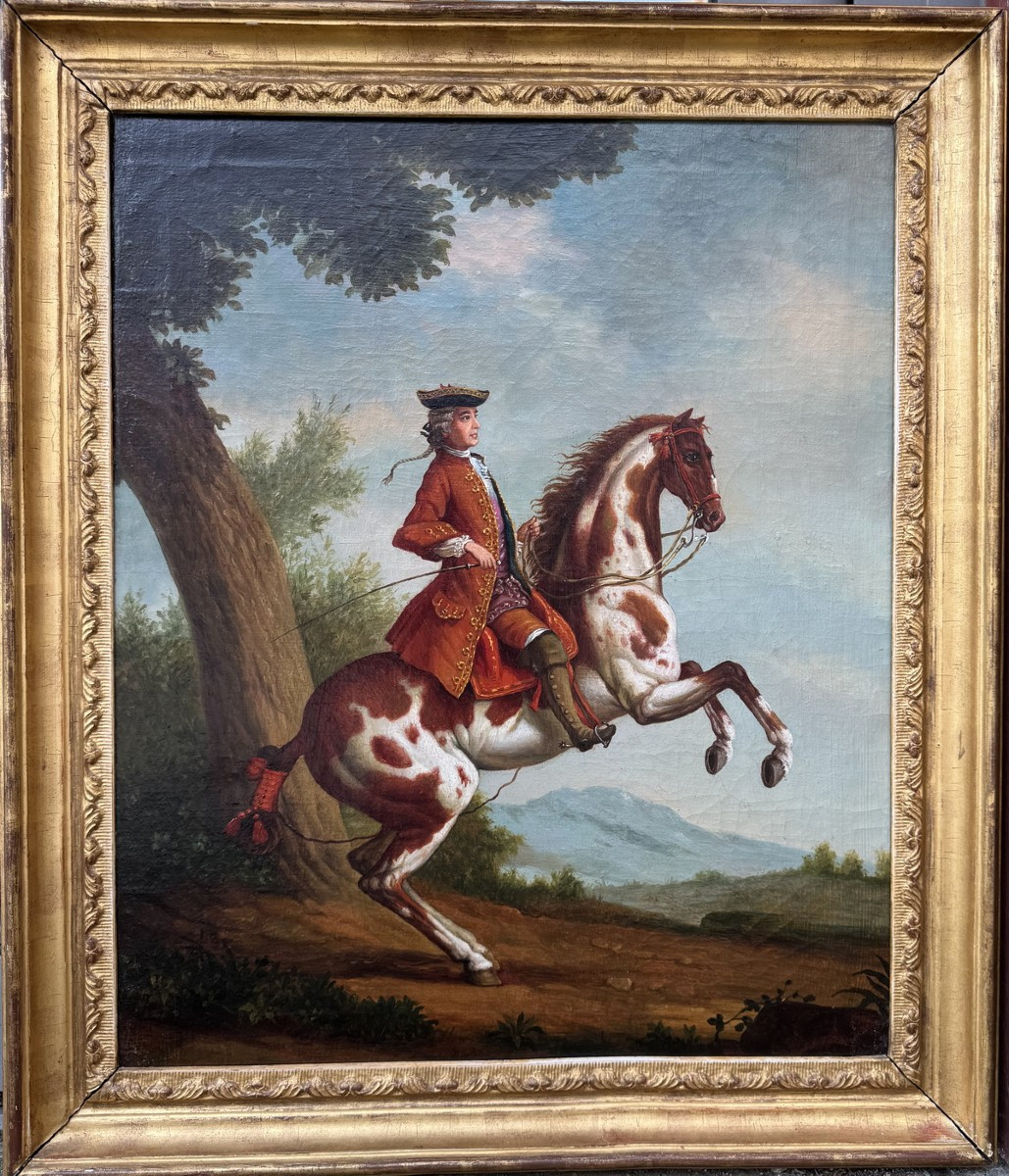 Johann Georg De Hamilton 1672-1737 Follower Of, Pair Of Horsemen Paintings Circa 1900.-photo-3